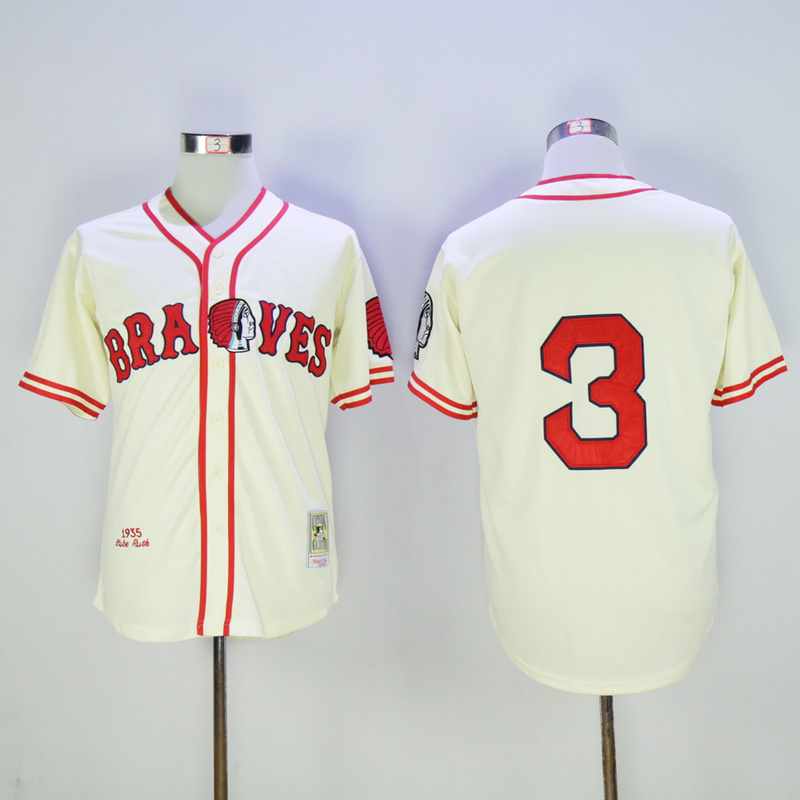 2017 MLB Atlanta Braves #3 Murphy Cream Throwback Jerseys->more jerseys->NBA Jersey